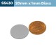 20mm x 1mm Magnetic Stainless Steel discs 20x1mm