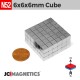 6mm x 6mm x 6mm N52 Cube Rare Earth Neodymium Magnet Blocks 6x6x6mm