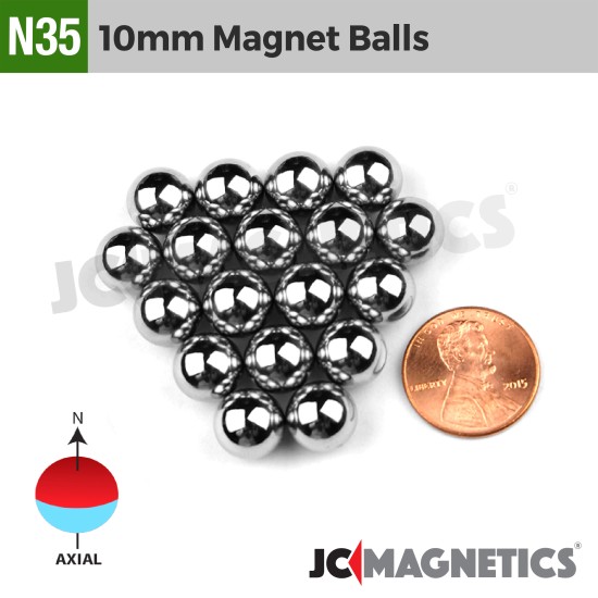 10mm - 3/8in Diameter N35 Magnet Spheres Balls Rare Earth Neodymium Magnet 