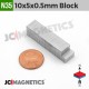 10mm x 5mm x 0.5mm N35 Block Rare Earth Neodymium Magnet 10x5x0.5mm