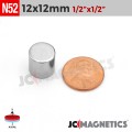 12mm x 12mm 1/2in x 1/2in N52 Discs Rare Earth Neodymium Magnet 