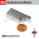 12mm x 6mm x 2mm N52 Block Rare Earth Neodymium Magnet 12x6x2mm