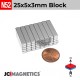 25mm x 5mm x 3mm N52 Block Rare Earth Neodymium Magnet 25x5x3mm