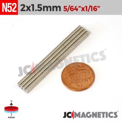 Kleiner Stabmagnet 2x2mm in N52 Qualität, Mini-Magnet, Starker