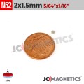 100pcs 2mm x 1.5mm 5/64in x 1/16in N52 Discs Rare Earth Neodymium Magnets 2x1.5mm