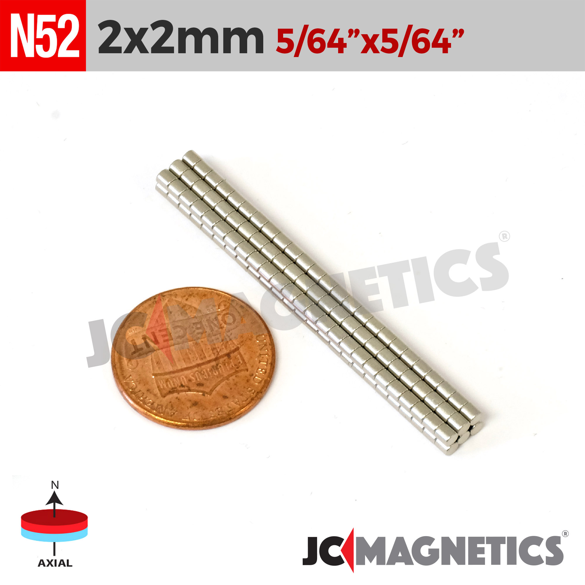 Kleiner Stabmagnet 2x2mm in N52 Qualität, Mini-Magnet, Starker