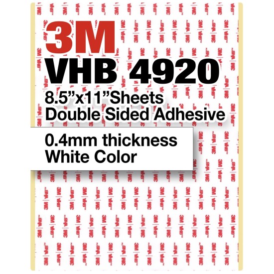 3M VHB 4920 8.5"x11" Double Sided Strong Adhesive 0.4mm thickness white sheets