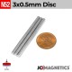 100pcs 3mm x 0.5mm 1/8in x 1/64in N52 Thin Discs Rare Earth Neodymium Magnets 3x0.5mm