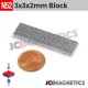 3mm x 3mm x 2mm 1/8in x 1/8in x 5/64in N52 Rare Earth Neodymium Square Magnet Block 3x3x2mm