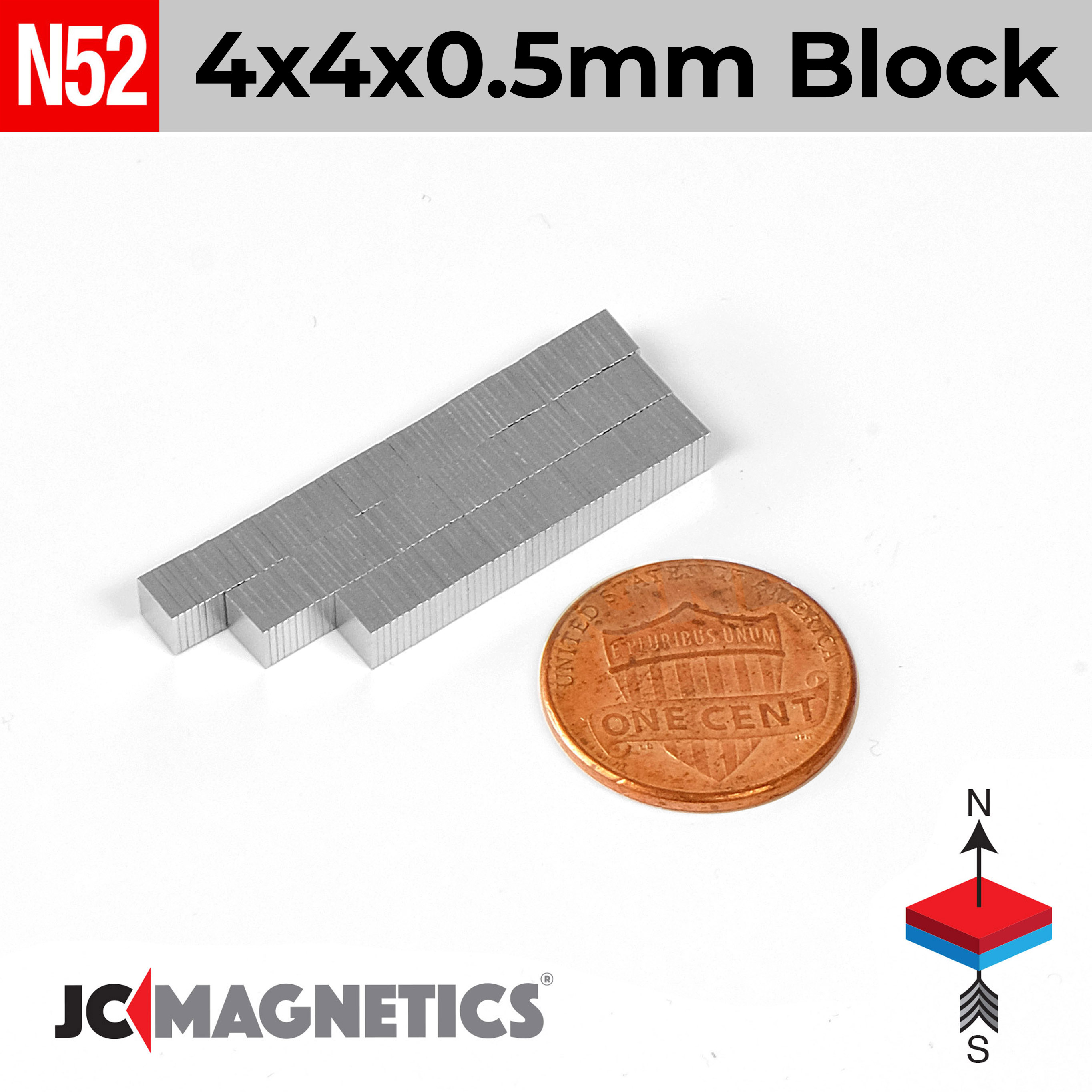 100pcs 4mm x 4mm x 0.5mm 5/32 x 5/32 x 1/64 N52 Thin Square Blocks Rare  Earth Neodymium Magnets 4x4x0.5mm