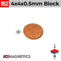 100pcs 4mm x 4mm x 0.5mm 5/32" x 5/32" x 1/64" N52 Thin Square Blocks Rare Earth Neodymium Magnets 4x4x0.5mm