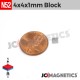 500pcs 4mm x 4mm x 1mm 5/32" x 5/32" x 1/32" N52 Thin Square Blocks Rare Earth Neodymium Magnets 4x4x1mm