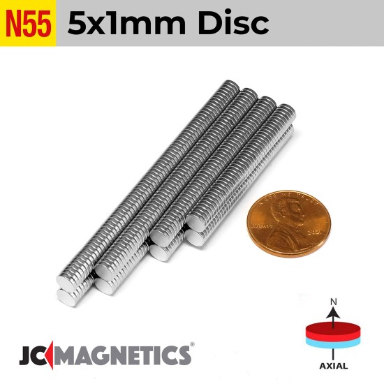 100pcs N55 5mm x 1mm 13/64in x 1/32in Thin Discs Rare Earth Neodymium Magnet 5x1mm 100pcs N55 5mm x 1mm 13/64in x 1/32in Thin Discs Rare Earth Neodymium Magnet 5x1mm