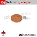 5mm x 4mm 3/16in x 5/32in N52 Discs Rare Earth Neodymium Magnet 5x4mm
