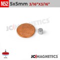 5mm x 5mm 3/16in x 3/16in N52 Discs Cylinder Rare Earth Neodymium Magnet 