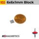6mm x 6mm x 1mm N55 Thin Square Block Rare Earth Neodymium Magnet 6x6x1mm 6mm x 6mm x 1mm N55 Thin Square Block Rare Earth Neodymium Magnet 6x6x1mm