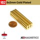 6mm x 3mm 15/64in x 1/8in N52 Gold Plated Discs Rare Earth Neodymium Magnet 6x3mm