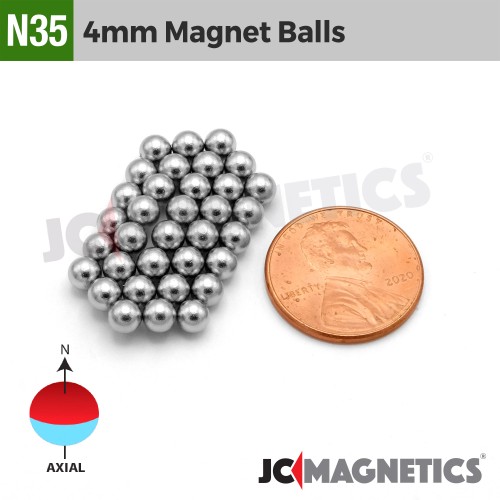 STRONG MAGNETS 5/32" round spheres / balls N35 Neodymium  50 pcs 4mm 