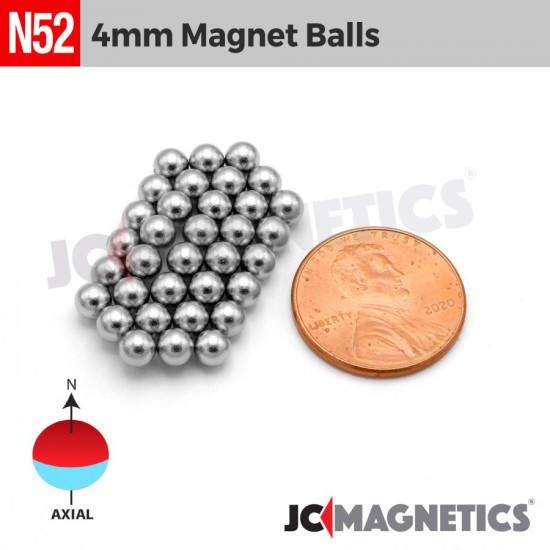 4mm - 5/32in Diameter N52 Magnet Spheres Balls Rare Earth Neodymium Magnet 