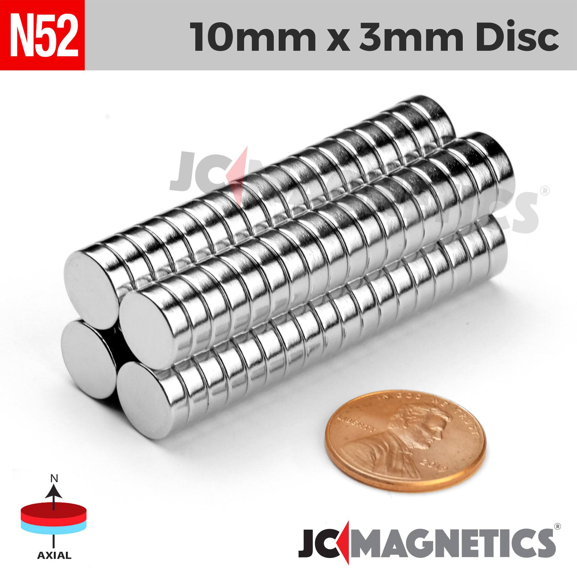 BTLIN BTLIN Neodymium Magnet N35 Small Round Type Neodymium Magnet Strong  Magnet 10 x 3mm 60 pieces Silver 
