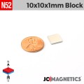 10mm x 10mm x 1mm N52 Thin Square Block Rare Earth Neodymium Magnet 10x10x1mm