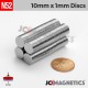 10mm x 1mm 25/64in x 1/32in N52 Thin Discs Rare Earth Neodymium Magnet 10x1mm