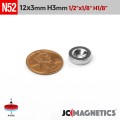 12mm x 3mm x Hole 3mm N52 Countersunk Ring Rare Earth Neodymium Magnet 