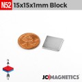 15mm x 15mm x 1mm N52 Thin Square Block Rare Earth Neodymium Magnet 