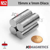15mm x 5mm NEODYMIUM DISC MAGNETS 1 to 200off* Super Strong* Rare Earth Magnets 