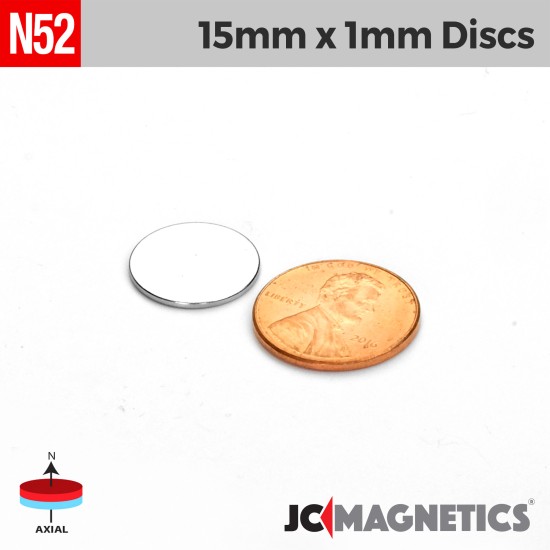 AIMANT PLAT : Rond diam15mm Ep:1mm ( x 5 sets )