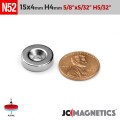 15mm x 4mm x Hole 4mm N52 Countersunk Ring Rare Earth Neodymium Magnet 
