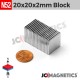 20mm x 20mm x 2mm N52 Square Block Rare Earth Neodymium Magnet 20x20x2mm
