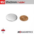 25mm x 2mm 1in x 1/6in N52 Discs Rare Earth Neodymium Magnet 25x2mm