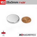 25mm x 3mm 1in x 1/8in N52 Discs Rare Earth Neodymium Magnet 25x3mm