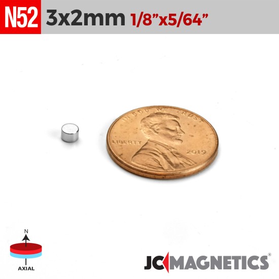 Aimants Néodymes 3x2mm (N52) X50