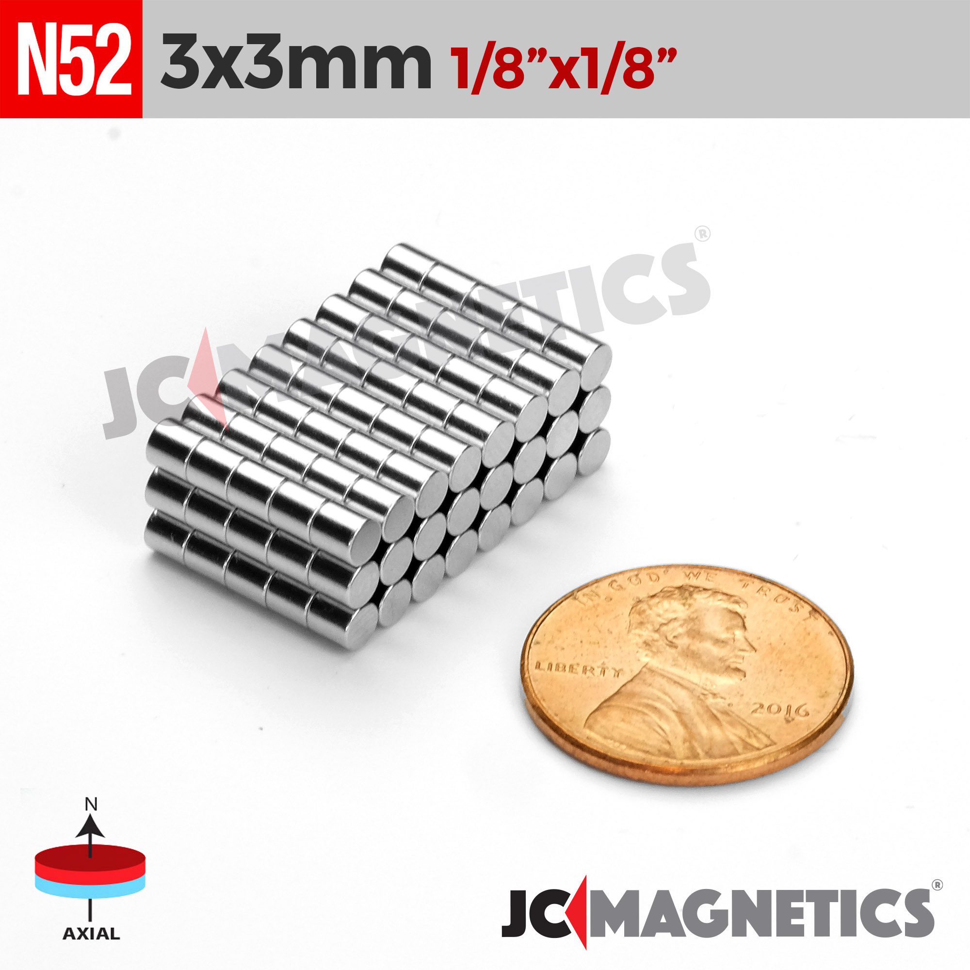 ▷ Neodymium Magnets 3x0'5mm - 100 units (N52) 