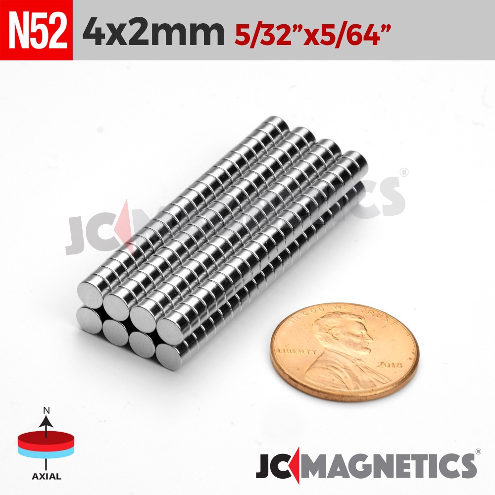 N52 Neodymium Magnet Disc 15mm X 2mm - Super Strong Rare Earth Round Nickel Plated