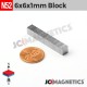 6mm x 6mm x 1mm N52 Thin Square Block Rare Earth Neodymium Magnet 6x6x1mm