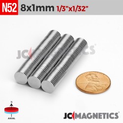 NSR 4828 Neodymium Round Magnet, 8mm x 5mm